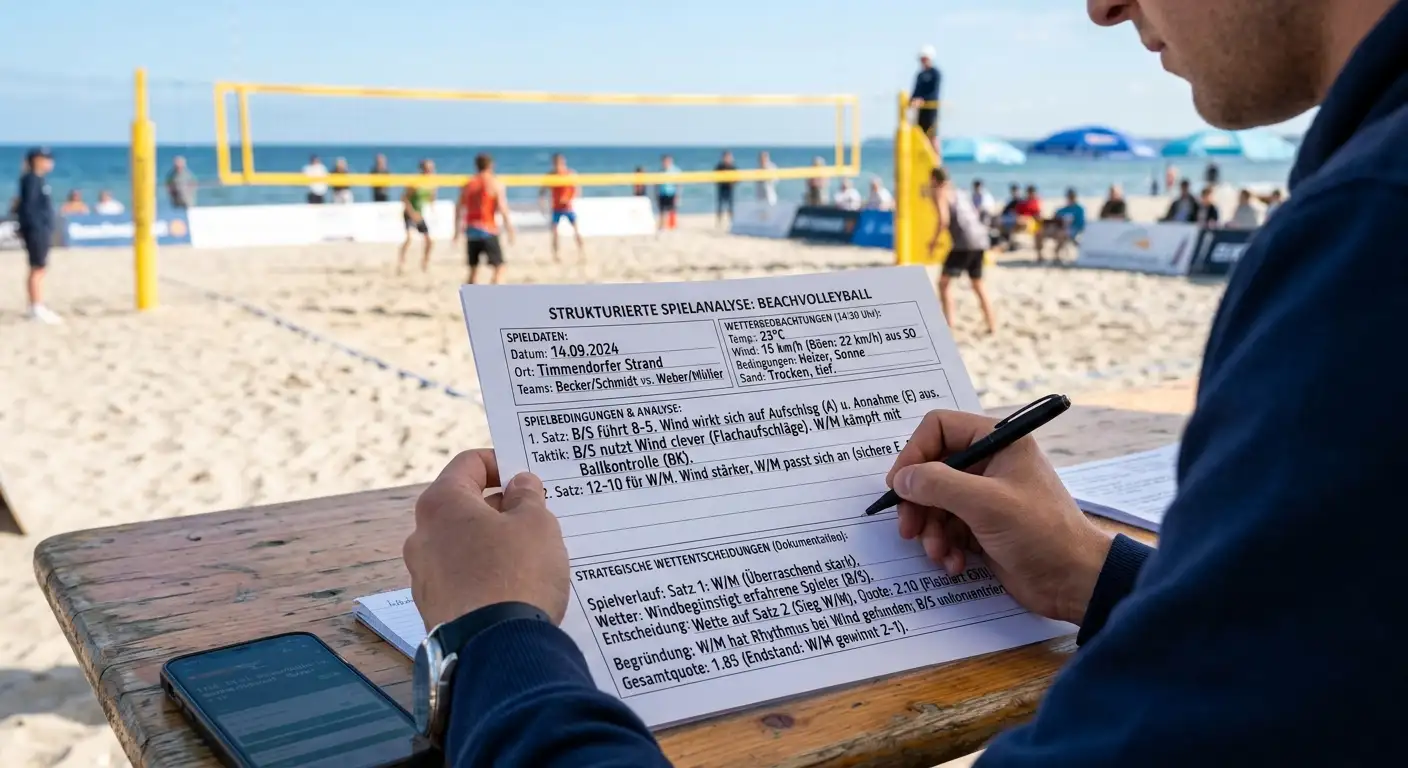 Praxisanalyse Beachvolleyball-Wettstrategie — vierschrittiger Analyseprozess für wetter-basierte Wetten