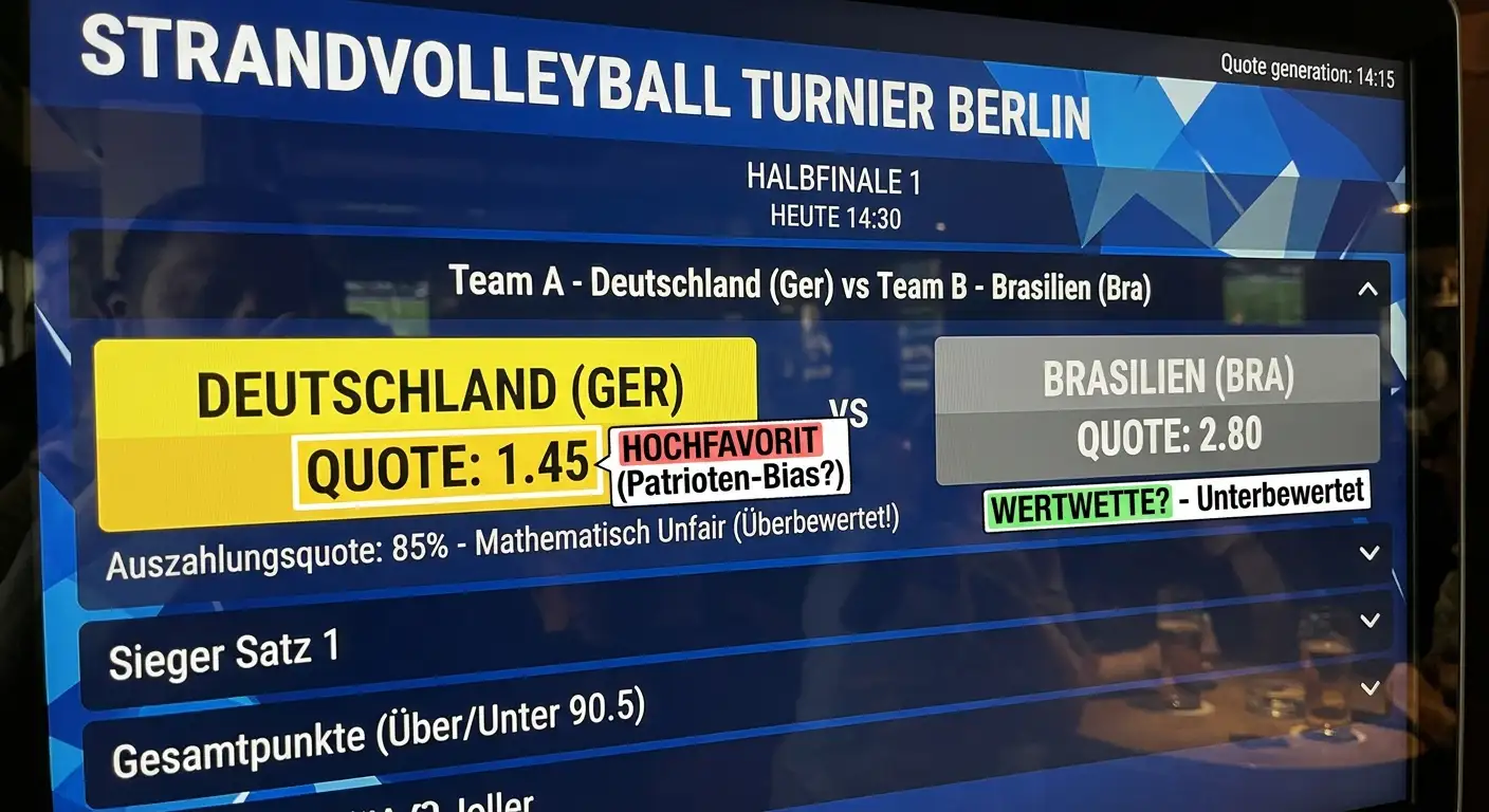 Heimvorteil und Patrioten-Bias beim Beachvolleyball — wie deutsche Teams die Quotensetzung verzerren
