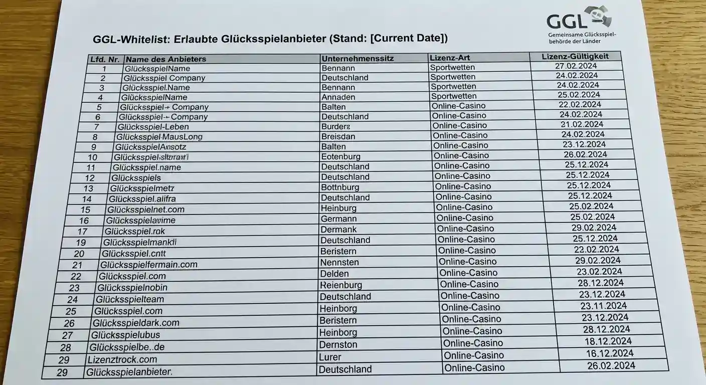 GGL Whitelist Übersicht — wie die offizielle Liste erlaubter Sportwettenanbieter in Deutschland aufgebaut ist