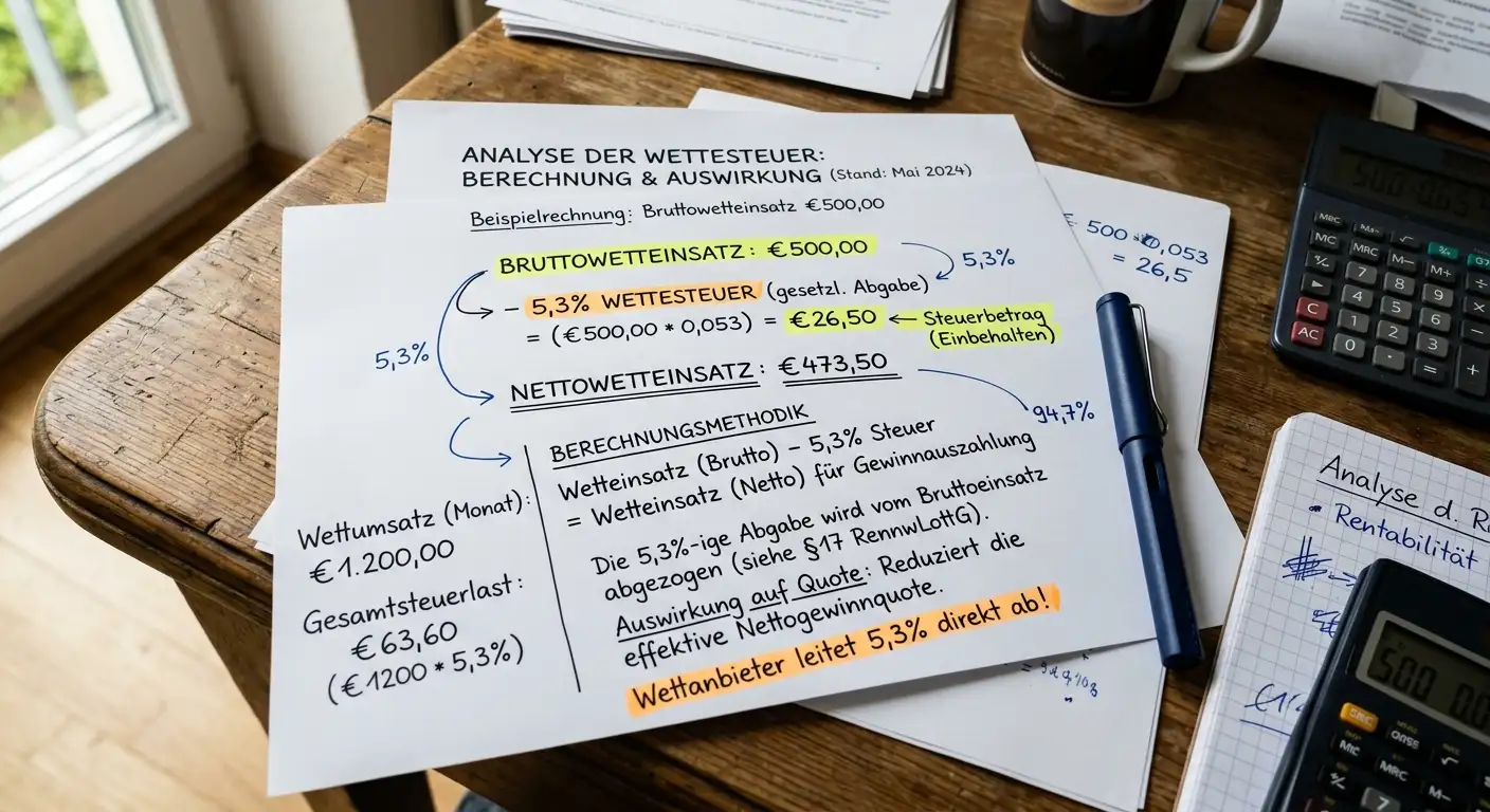 Sportwettsteuer Deutschland — wie die 5,3 Prozent auf den Wetteinsatz erhoben werden und wer sie abführt