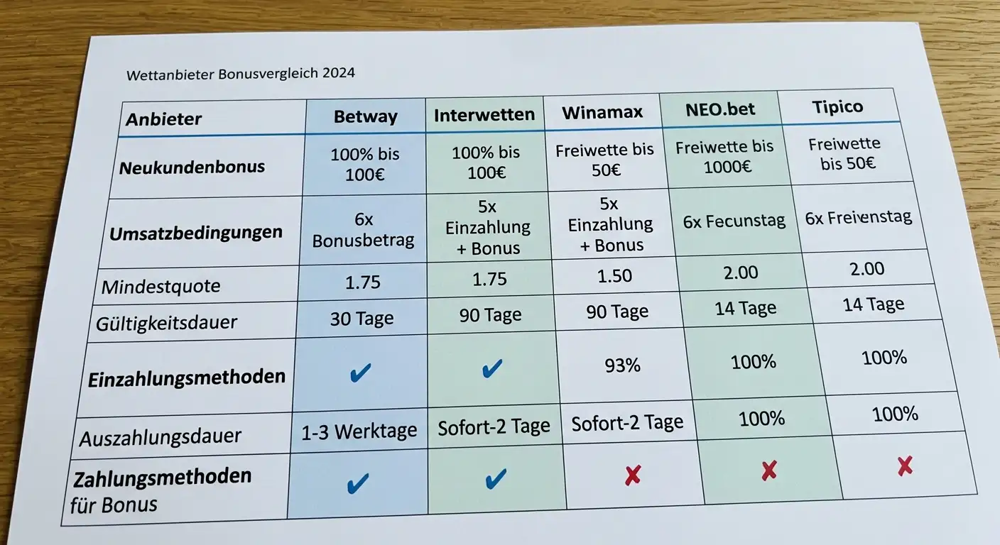 Bonusvergleich für Sportwetten Beachvolleyball — Gegenüberstellung mehrerer GGL-lizenzierter Anbieter nach Bonusbedingungen