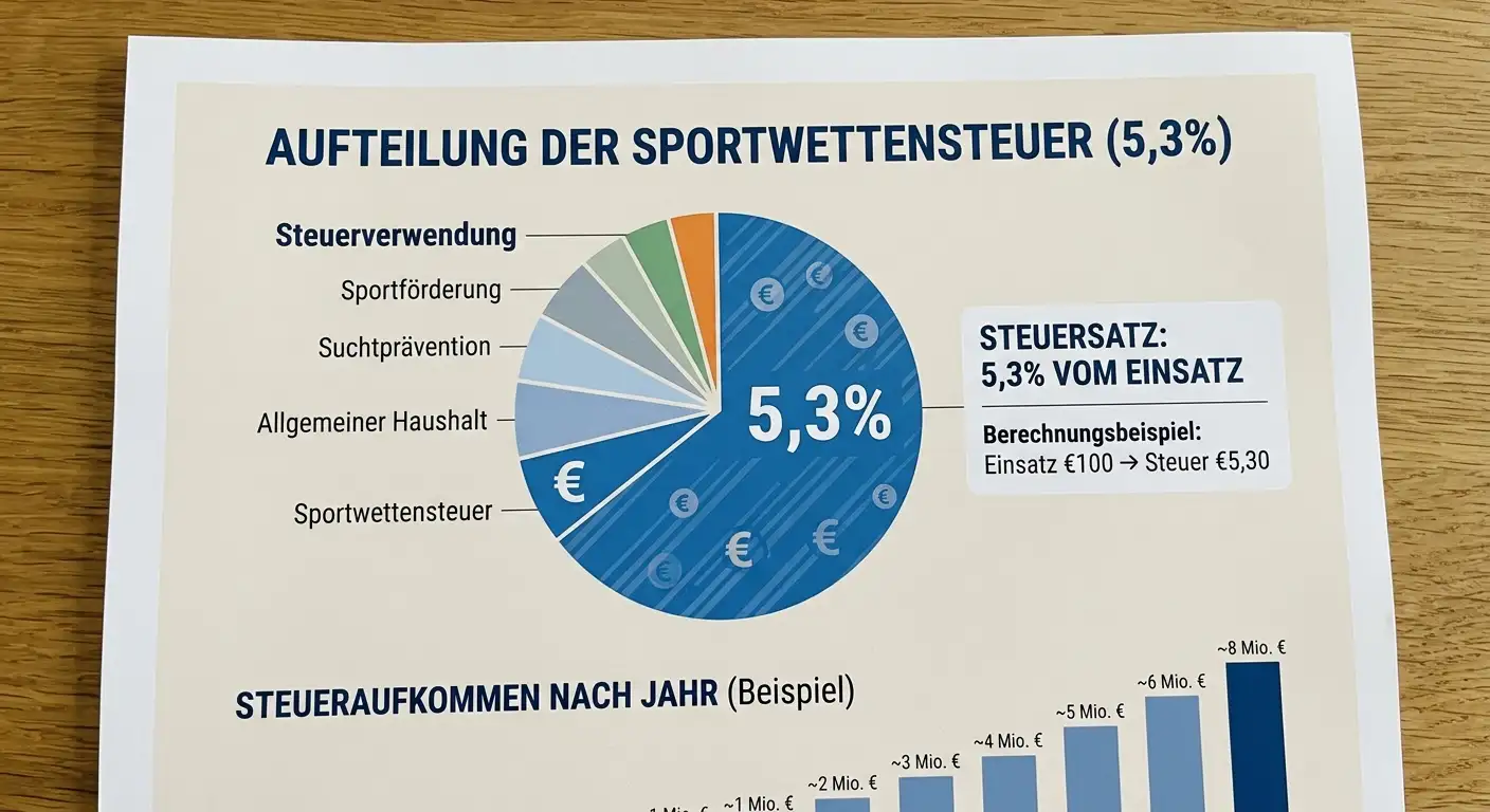 Einfluss der deutschen Sportwettsteuer von 5,3 Prozent auf den effektiven Wert des Sportwetten-Willkommensbonus